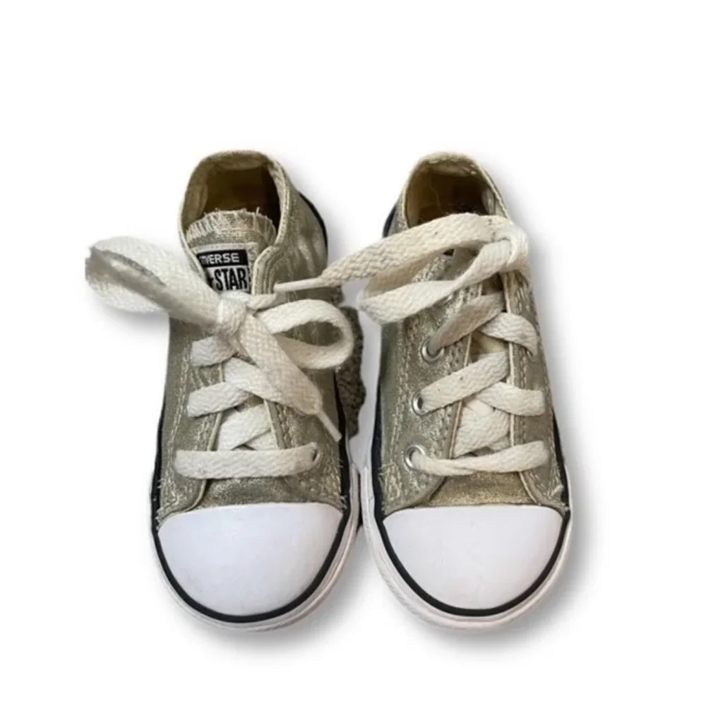 Metallic Gold/Silver Converse All-Star Sneakers